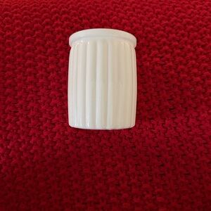 White Ribbed Ceramic Vase